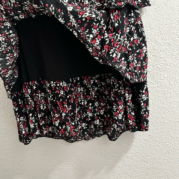 Ruffled Floral And Black Boho Skirt From Céline By Champion Size L - Picture 4 of 6